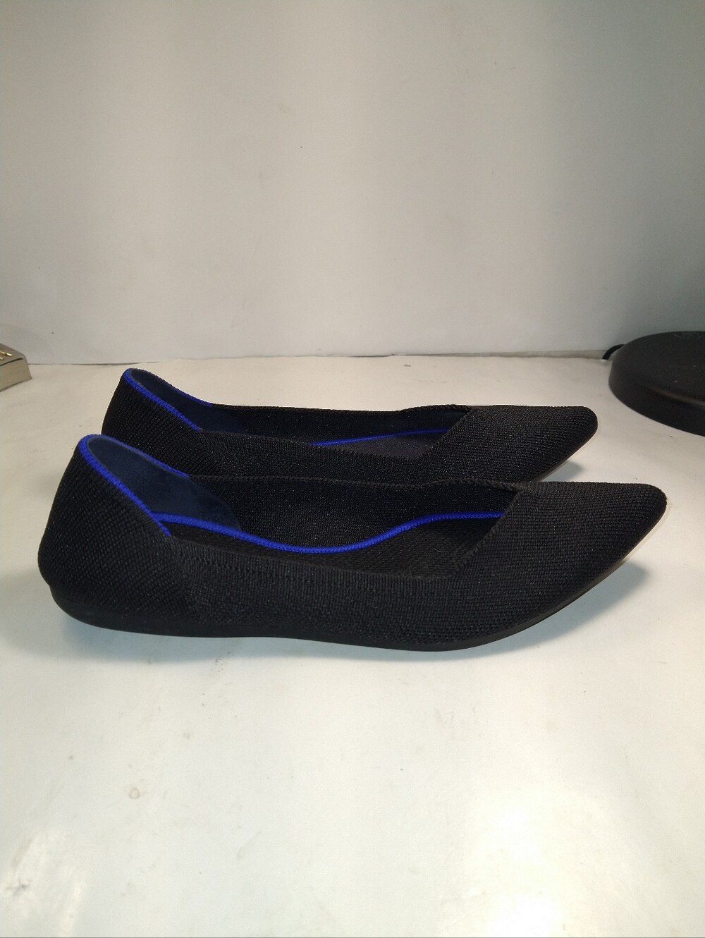 Rothy's The Point II Black Knit Ballet Flats Shoes Women's sz 9.